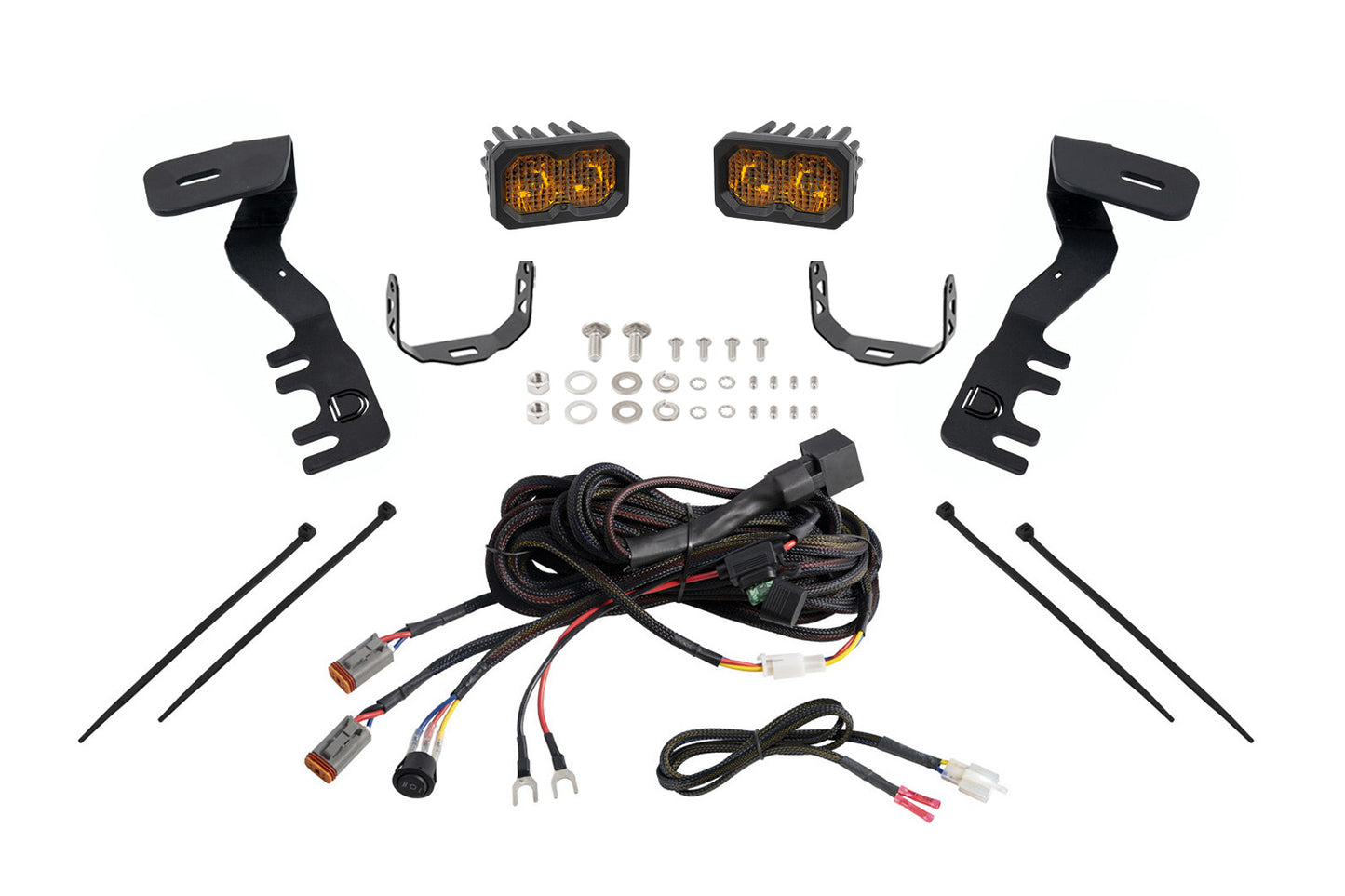 C2 2.0 LED Ditch Light Kit for Toyota Tacoma/4Runner Sport Yellow Combo