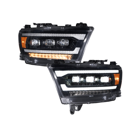 19-23 Ram 1500 Sequential LED Projector Headlights Pair Form Lighting