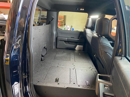 Ford Super Duty Ford - F250-F350 - 2023-Present - 5th Gen. Crew Cab - Second Row Seat Delete Plate System with Factory B&O Subwoofer Center Wall with Exterior Port