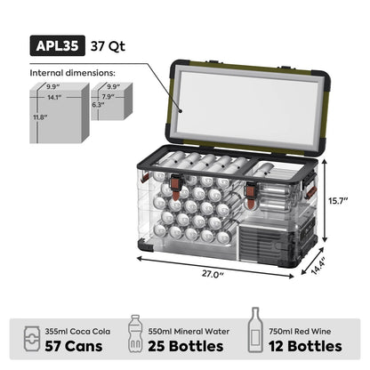 Jeep APL35 Dual Zone Aluminum Freezer in Olive | ICECO | 35L