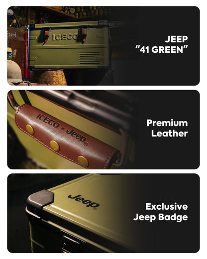 Jeep APL35 Dual Zone Aluminum Freezer in Olive | ICECO | 35L