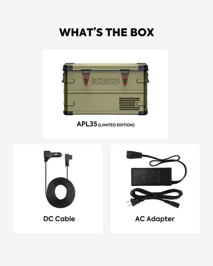 Jeep APL35 Dual Zone Aluminum Freezer in Olive | ICECO | 35L