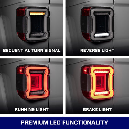 2020-2026 Jeep Gladiator LED Tail Lights Red (pair)