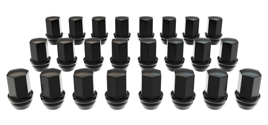 AEV Black Lugnut Kit 24 Piece 14x1.5 OE Style 7/8 Hex 1.78