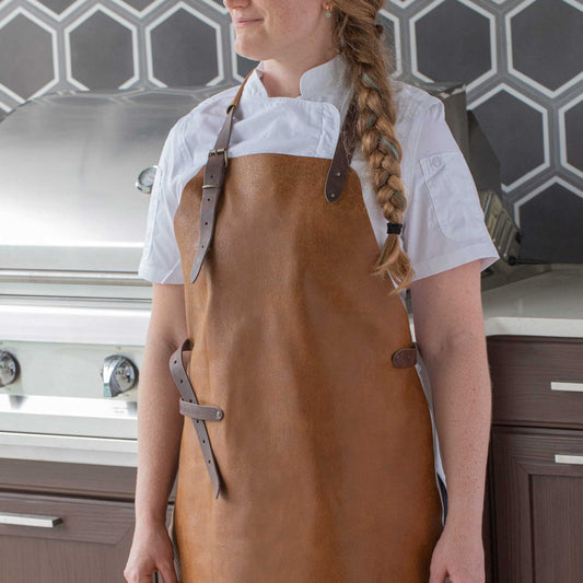 Vintage Amber Leather Apron
