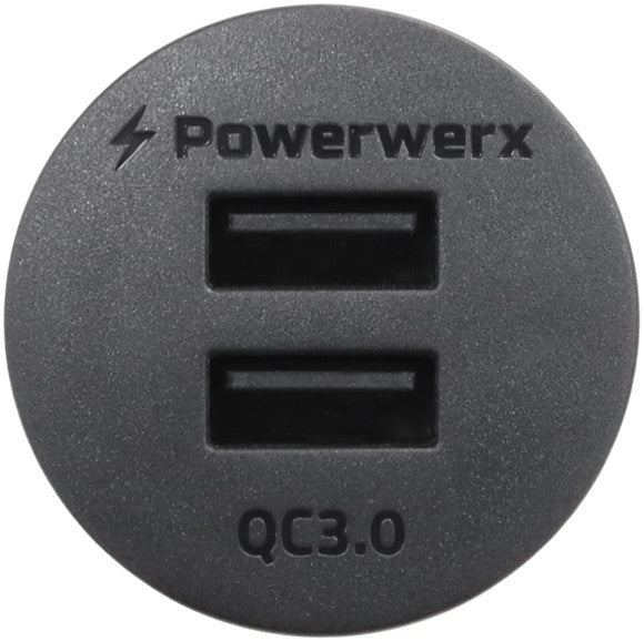 Powerwerx Panel Mount Dual USB QC3.0 Device Charger for 12V/24V