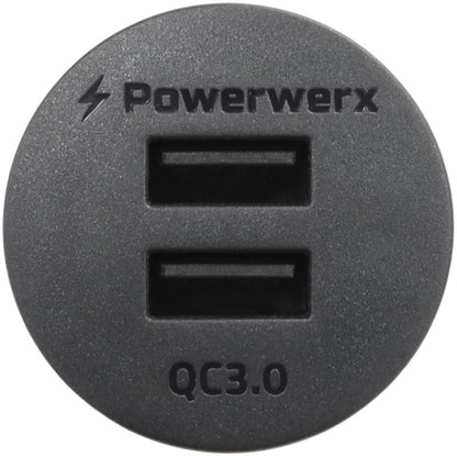 Powerwerx Panel Mount Dual USB QC3.0 Device Charger for 12V/24V
