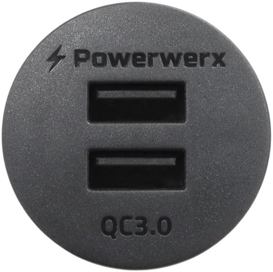 Powerwerx Panel Mount Dual USB QC3.0 Device Charger for 12V/24V