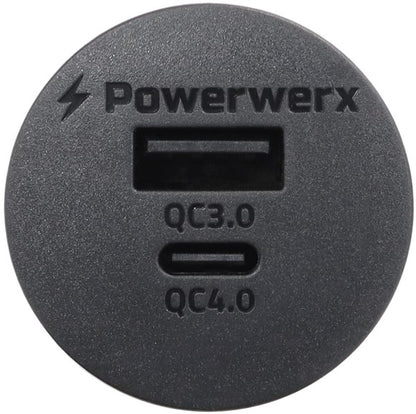 Powerwerx Panel Mount Combination USB QC3.0 and Type-C QC4.0 Fast Device Charger