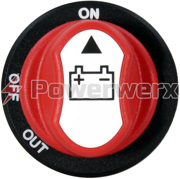 Powerwerx PanelHDSW-K Heavy Duty Panel Mount ON_OFF battery Switch w/ Removable Knob
