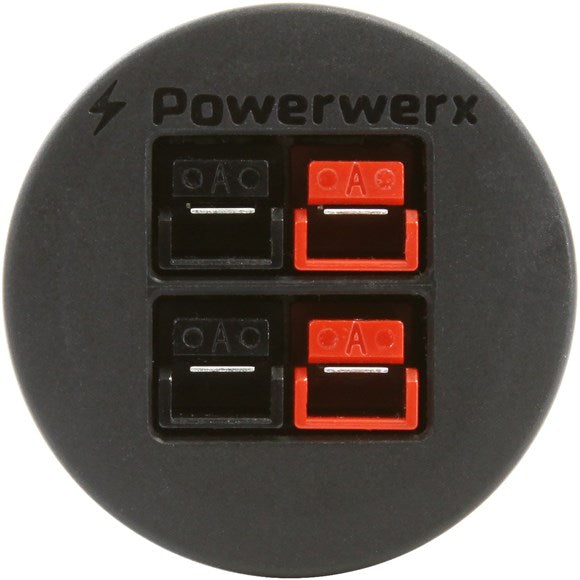 Powerwerx PanelPole2, Panel Mount Housing for Two Powerpole Connectors with a Weather Tight Cover