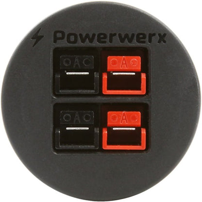 Powerwerx PanelPole2, Panel Mount Housing for Two Powerpole Connectors with a Weather Tight Cover