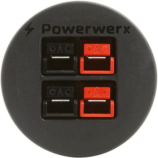 Powerwerx PanelPole2, Panel Mount Housing for Two Powerpole Connectors with a Weather Tight Cover