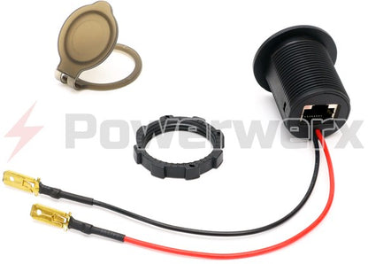 Powerwerk PanelRJ45 Panel Mount RJ45 Bulkhead with LED Power Indicator Light
