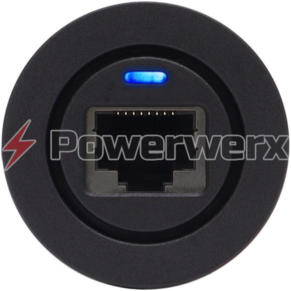 Powerwerk PanelRJ45 Panel Mount RJ45 Bulkhead with LED Power Indicator Light