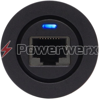 Powerwerk PanelRJ45 Panel Mount RJ45 Bulkhead with LED Power Indicator Light