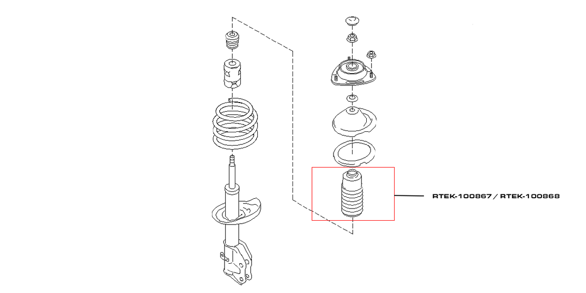 Front Strut Dust Boot - Fits Most Subaru Models