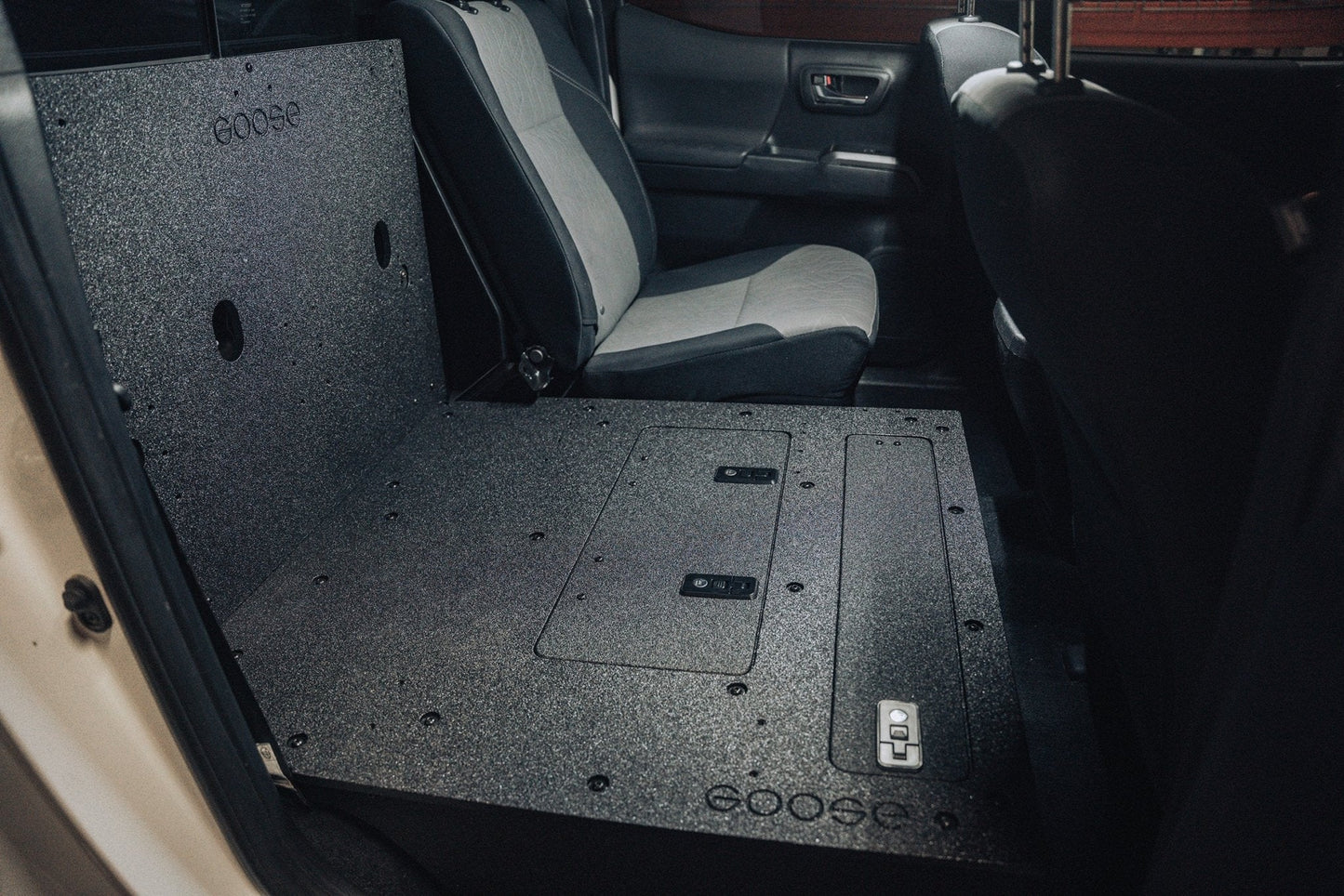 Toyota Tacoma 2005-2023 2nd and 3rd Gen Double Cab Version 2 - Second Row Seat Delete Plate System