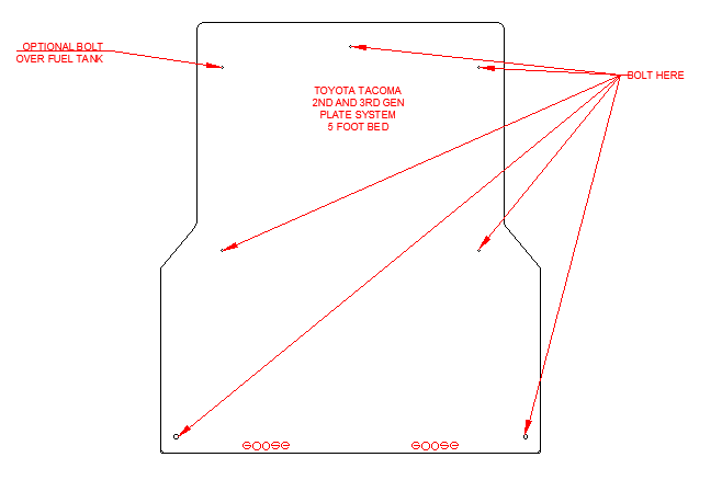 Toyota Tacoma 2005-2023 2nd and 3rd Gen. - Bed Plate Drawer System