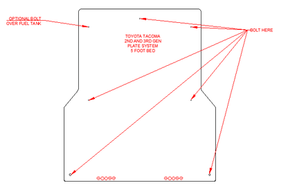 Toyota Tacoma 2005-2023 2nd and 3rd Gen. - Bed Plate Drawer System