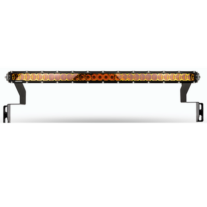 studio image of a 30 inch behind the grille led light bar in amber