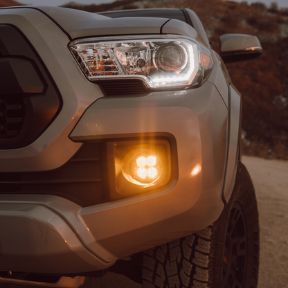 toyota tacoma amber lens led fog light kit mounted