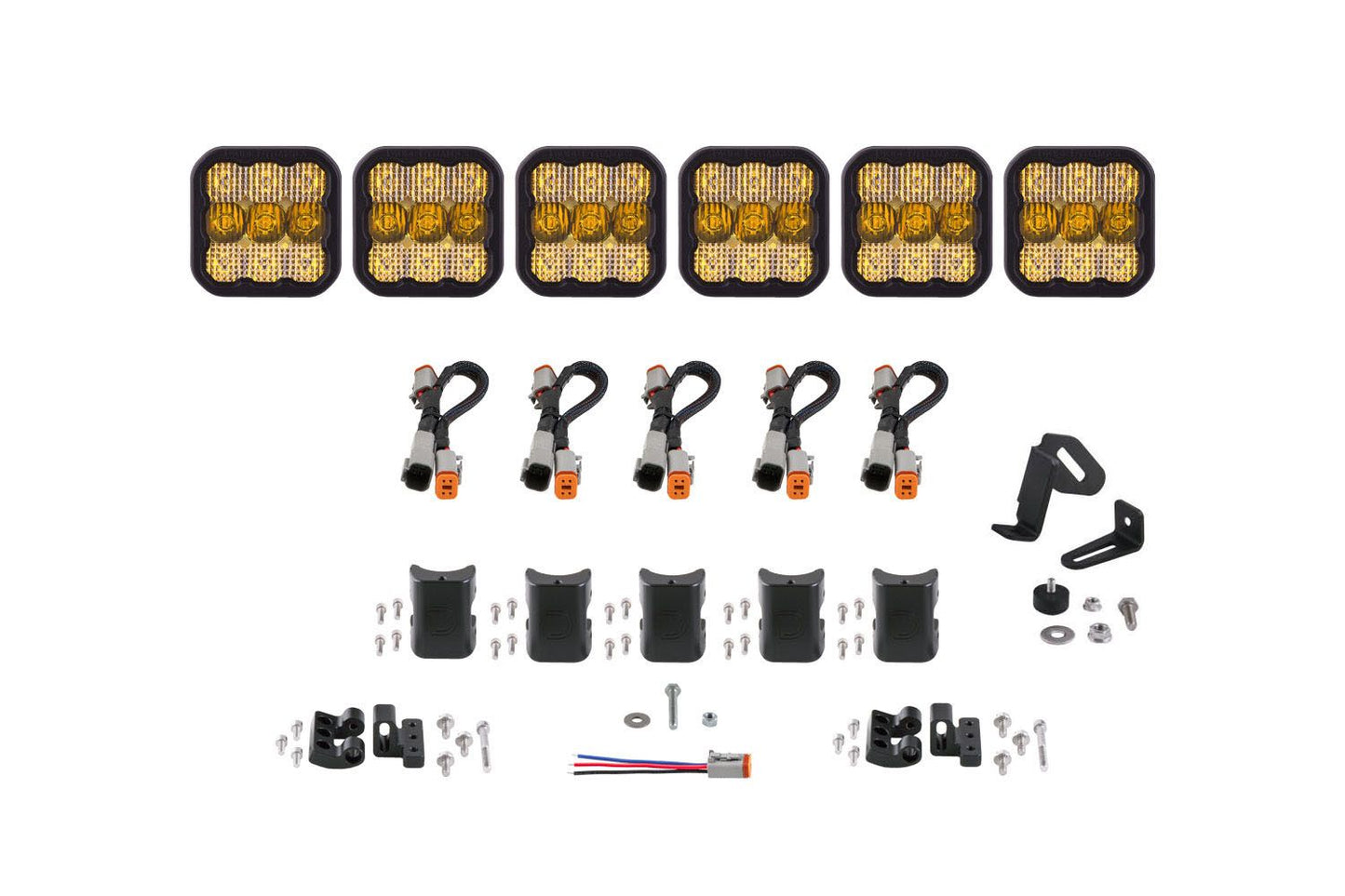 Diode Dynamics | SS5 CrossLink 6-Pod LED Lightbar ( one )-Lighting-Diode Dynamics-Yellow Combo-upTOP Overland