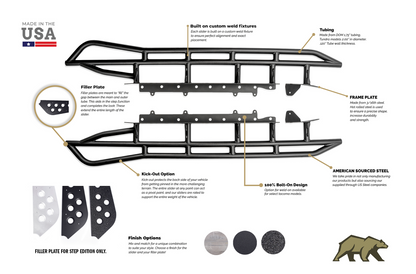 2005-2023 TOYOTA TACOMA STEP EDITION ROCK SLIDERS